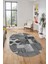 Baskılı Kaymaz Taban Yıkanabilir Patchwork Desen Oval Yolluk Salon Halısı, O-Patchwork-16-Gri, 5