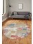 Baskılı Kaymaz Yıkanabilir Patchwork Desen Yuvarlak Mutfak Salon Halısı, Y-Patchwork-20-Renkli, 1