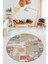 Baskılı Kaymaz Yıkanabilir Patchwork Desen Yuvarlak Mutfak Salon Halısı, Y-Patchwork-20-Renkli, 5