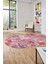 Baskılı Kaymaz Taban Yıkanabilir Patchwork Desen Oval Yolluk Salon Halısı, O-Patchwork-20-Kırmızı, 4