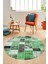 Baskılı Kaymaz Yıkanabilir Patchwork Desen Yuvarlak Mutfak Salon Halısı, Y-Patchwork-03-Yeşil, 3