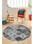 Baskılı Kaymaz Yıkanabilir Patchwork Desen Yuvarlak Mutfak Salon Halısı, Y-Patchwork-08-Gri, 1