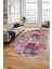 Baskılı Kaymaz Taban Yıkanabilir Patchwork Desen Oval Yolluk Salon Halısı, O-Patchwork-18-Pembe, 2