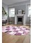 Baskılı Kaymaz Taban Yıkanabilir Patchwork Desen Oval Yolluk Salon Halısı, O-Patchwork-19-Pembe, 1