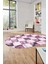 Baskılı Kaymaz Taban Yıkanabilir Patchwork Desen Oval Yolluk Salon Halısı, O-Patchwork-19-Pembe, 5