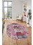 Baskılı Kaymaz Taban Yıkanabilir Patchwork Desen Oval Yolluk Salon Halısı, O-Patchwork-18-Pembe, 4
