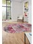 Baskılı Kaymaz Taban Yıkanabilir Patchwork Desen Oval Yolluk Salon Halısı, O-Patchwork-18-Pembe, 5