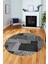 Baskılı Kaymaz Yıkanabilir Patchwork Desen Yuvarlak Mutfak Salon Halısı, Y-Patchwork-15-Gri, 1