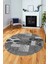 Baskılı Kaymaz Yıkanabilir Patchwork Desen Yuvarlak Mutfak Salon Halısı, Y-Patchwork-16-Gri, 1