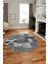 Baskılı Kaymaz Yıkanabilir Patchwork Desen Yuvarlak Mutfak Salon Halısı, Y-Patchwork-16-Gri, 4