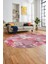 Baskılı Kaymaz Taban Yıkanabilir Patchwork Desen Oval Yolluk Salon Halısı, O-Patchwork-20-Kırmızı, 2