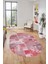 Baskılı Kaymaz Taban Yıkanabilir Patchwork Desen Oval Yolluk Salon Halısı, O-Patchwork-20-Kırmızı, 3