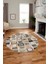 Baskılı Kaymaz Yıkanabilir Patchwork Desen Yuvarlak Mutfak Salon Halısı, Y-Patchwork-14-Kahve, 4