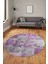 Baskılı Kaymaz Yıkanabilir Patchwork Desen Yuvarlak Mutfak Salon Halısı, Y-Patchwork-17-Pembe, 2