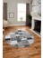 Baskılı Kaymaz Yıkanabilir Patchwork Desen Yuvarlak Mutfak Salon Halısı, Y-Patchwork-03-Gri, 1