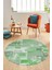 Baskılı Kaymaz Yıkanabilir Patchwork Desen Yuvarlak Mutfak Salon Halısı, Y-Patchwork-20-Yeşil, 4