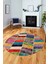 Baskılı Kaymaz Yıkanabilir Patchwork Desen Yuvarlak Mutfak Salon Halısı, Y-Patchwork-10-Renkli, 3
