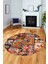 Baskılı Kaymaz Yıkanabilir Patchwork Desen Yuvarlak Mutfak Salon Halısı, Y-Patchwork-12-Renkli, 2