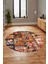 Baskılı Kaymaz Yıkanabilir Patchwork Desen Yuvarlak Mutfak Salon Halısı, Y-Patchwork-12-Renkli, 3