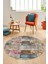 Baskılı Kaymaz Yıkanabilir Patchwork Desen Yuvarlak Mutfak Salon Halısı, Y-Patchwork-18-Renkli, 4