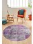 Baskılı Kaymaz Yıkanabilir Patchwork Desen Yuvarlak Mutfak Salon Halısı, Y-Patchwork-17-Pembe, 5