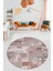 Baskılı Kaymaz Yıkanabilir Patchwork Desen Yuvarlak Mutfak Salon Halısı, Y-Patchwork-20-Kahve, 5