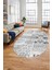 Baskılı Kaymaz Taban Yıkanabilir Patchwork Desen Oval Yolluk Salon Halısı, O-Patchwork-02-Gri, 1