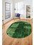 Baskılı Kaymaz Taban Yıkanabilir Patchwork Desen Oval Yolluk Salon Halısı, O-Patchwork-05-Yeşil, 3