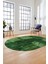 Baskılı Kaymaz Taban Yıkanabilir Patchwork Desen Oval Yolluk Salon Halısı, O-Patchwork-05-Yeşil, 4