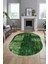 Baskılı Kaymaz Taban Yıkanabilir Patchwork Desen Oval Yolluk Salon Halısı, O-Patchwork-05-Yeşil, 5