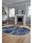 Baskılı Kaymaz Taban Yıkanabilir Patchwork Desen Oval Yolluk Salon Halısı, O-Patchwork-09-Mavi, 5