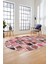 Baskılı Kaymaz Taban Yıkanabilir Patchwork Desen Oval Yolluk Salon Halısı, O-Patchwork-14-Kırmızı, 1