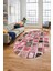 Baskılı Kaymaz Taban Yıkanabilir Patchwork Desen Oval Yolluk Salon Halısı, O-Patchwork-14-Kırmızı, 4