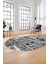 Baskılı Kaymaz Taban Yıkanabilir Patchwork Desen Oval Yolluk Salon Halısı, O-Patchwork-11-Gri, 2
