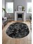 Baskılı Kaymaz Taban Yıkanabilir Patchwork Desen Oval Yolluk Salon Halısı, O-Patchwork-13-Antrasit, 2