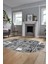 Baskılı Kaymaz Taban Yıkanabilir Patchwork Desen Oval Yolluk Salon Halısı, O-Patchwork-11-Gri, 4