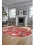 Baskılı Kaymaz Taban Yıkanabilir Patchwork Desen Oval Yolluk Salon Halısı, O-Patchwork-11-Kırmızı, 4