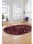 Baskılı Kaymaz Taban Yıkanabilir Patchwork Desen Oval Yolluk Salon Halısı, O-Patchwork-13-Kırmızı, 1