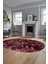 Baskılı Kaymaz Taban Yıkanabilir Patchwork Desen Oval Yolluk Salon Halısı, O-Patchwork-13-Kırmızı, 3