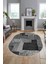 Baskılı Kaymaz Taban Yıkanabilir Patchwork Desen Oval Yolluk Salon Halısı, O-Patchwork-15-Gri, 1