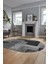 Baskılı Kaymaz Taban Yıkanabilir Patchwork Desen Oval Yolluk Salon Halısı, O-Patchwork-15-Gri, 2