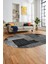 Baskılı Kaymaz Taban Yıkanabilir Patchwork Desen Oval Yolluk Salon Halısı, O-Patchwork-15-Gri, 4