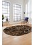 Baskılı Kaymaz Taban Yıkanabilir Patchwork Desen Oval Yolluk Salon Halısı, O-Patchwork-13-Kahve, 1
