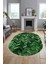 Baskılı Kaymaz Taban Yıkanabilir Patchwork Desen Oval Yolluk Salon Halısı, O-Patchwork-13-Yeşil, 2