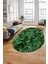 Baskılı Kaymaz Taban Yıkanabilir Patchwork Desen Oval Yolluk Salon Halısı, O-Patchwork-13-Yeşil, 4