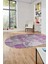 Baskılı Kaymaz Taban Yıkanabilir Patchwork Desen Oval Yolluk Salon Halısı, O-Patchwork-17-Pembe, 5
