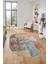 Baskılı Kaymaz Taban Yıkanabilir Patchwork Desen Oval Yolluk Salon Halısı, O-Patchwork-17-Renkli, 4