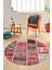 Baskılı Kaymaz Yıkanabilir Patchwork Desen Yuvarlak Mutfak Salon Halısı, Y-Patchwork-04-Kırmızı, 3