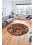 Baskılı Kaymaz Yıkanabilir Patchwork Desen Yuvarlak Mutfak Salon Halısı, Y-Patchwork-06-Renkli, 3