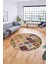 Baskılı Kaymaz Yıkanabilir Patchwork Desen Yuvarlak Mutfak Salon Halısı, Y-Patchwork-08-Renkli, 3